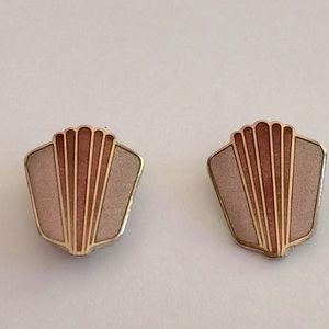 ROCCOCO: VINTAGE - EARRINGS - 5/8”Wx3/4”H - Enamel